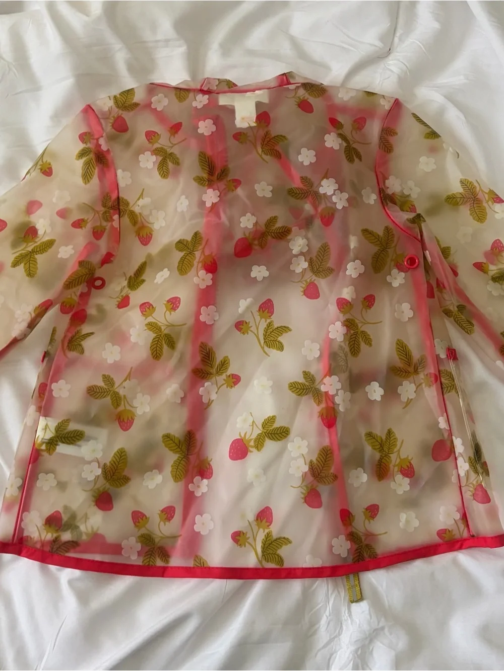 Cat & Jack Clear Raincoat with Pink Strawberry Print